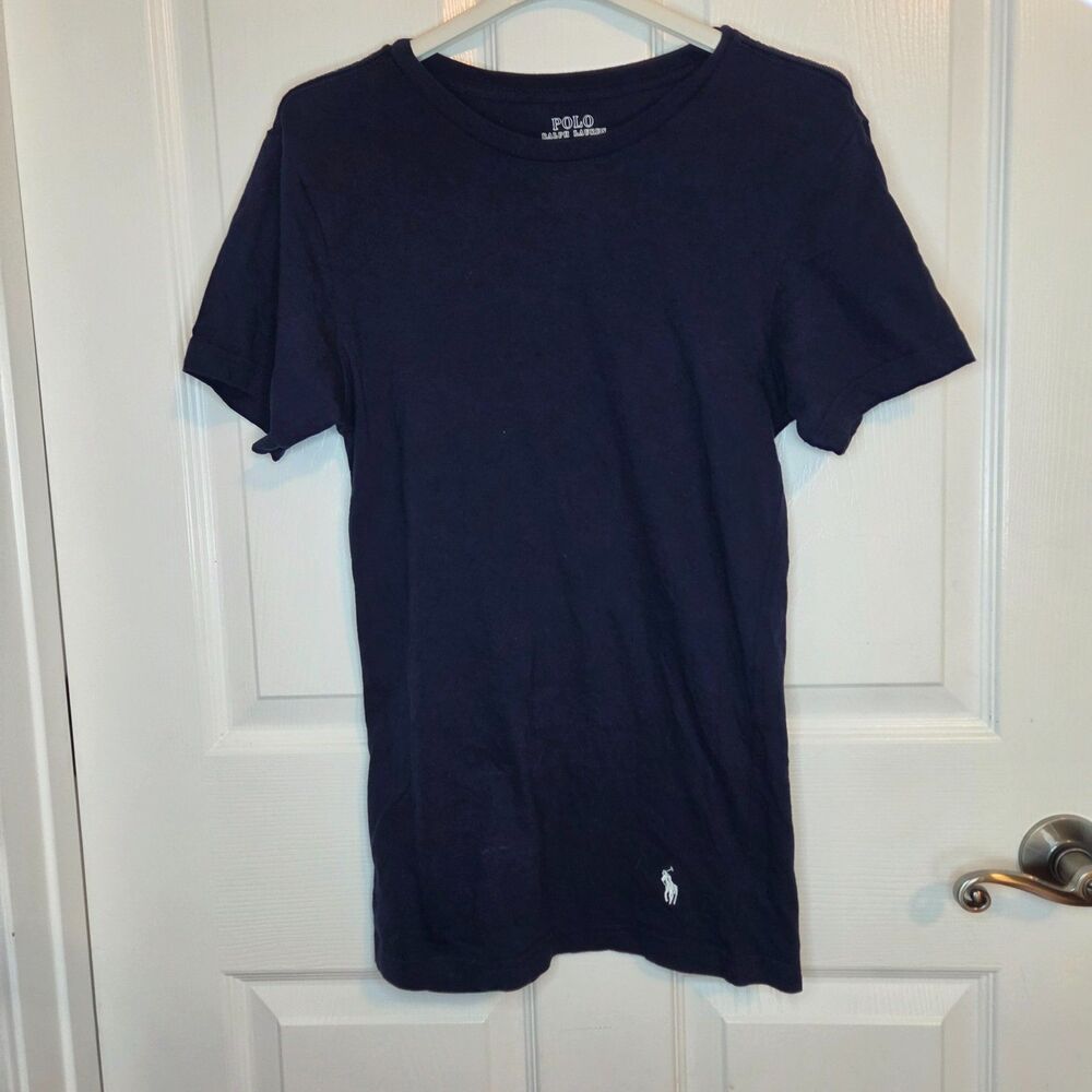 Polo Ralph Lauren Womens 100% Cotton Navy Tee Shirt Size SMALL Basic Preppy